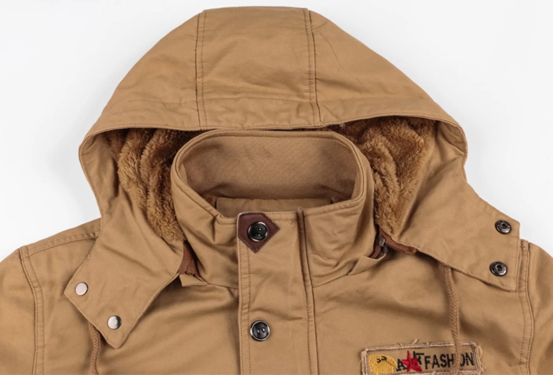 

2025 Navy Deck Suit Lambswool Jacket Men's Winter Cotton Thickened Plus Velvet American Military Cotton Coat Men's Coat Trend
