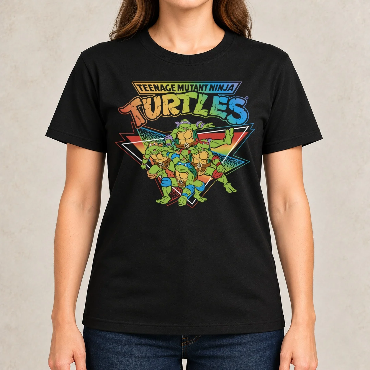 Teenage Mutant Ninja Turtles Pride Rainbow Gradient Women T-Shirt plus size tops sublime plain clothes for woman
