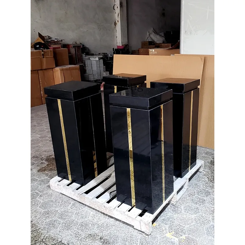 bj-11 black marble sculpture base, health center floor decoration handicraft table