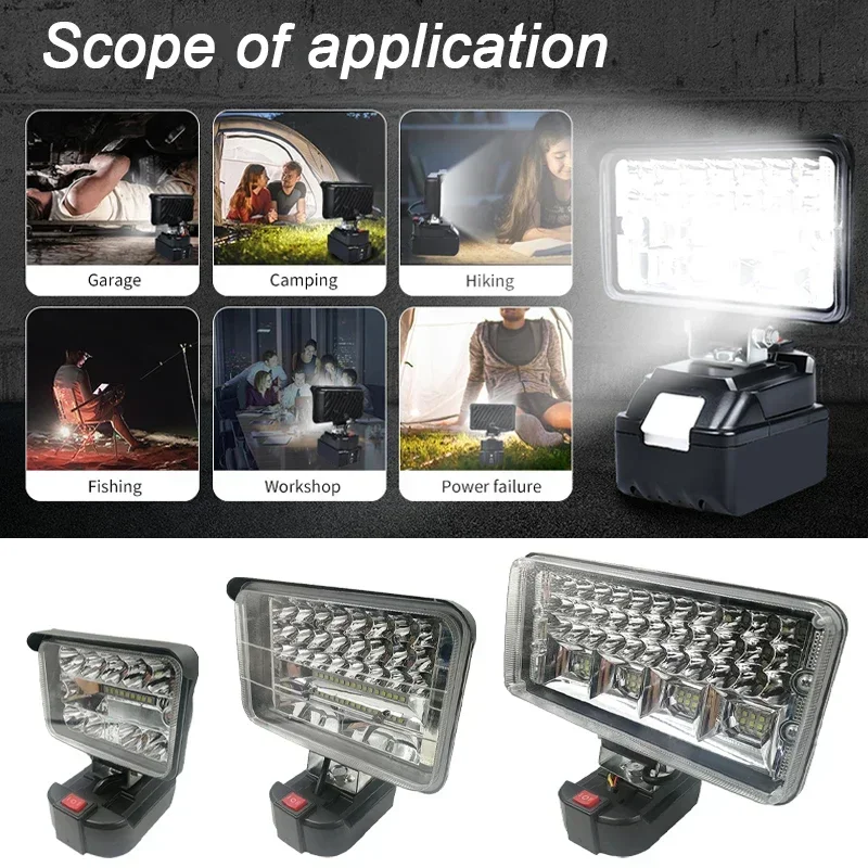 Imagem -05 - Lanterna Led Portátil para Makita Li-ion Battery Cordless Work Light Lanterna ao ar Livre Camping Lamp Iluminação de Emergência 14.4v18v