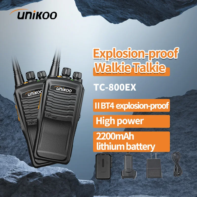 

Unikoo TC80OEx IIBT4 Explosion-proof Walkie Talkie 3W High Power Dust-Waterproof Handheld Two Way Radio Transceiver for Factory