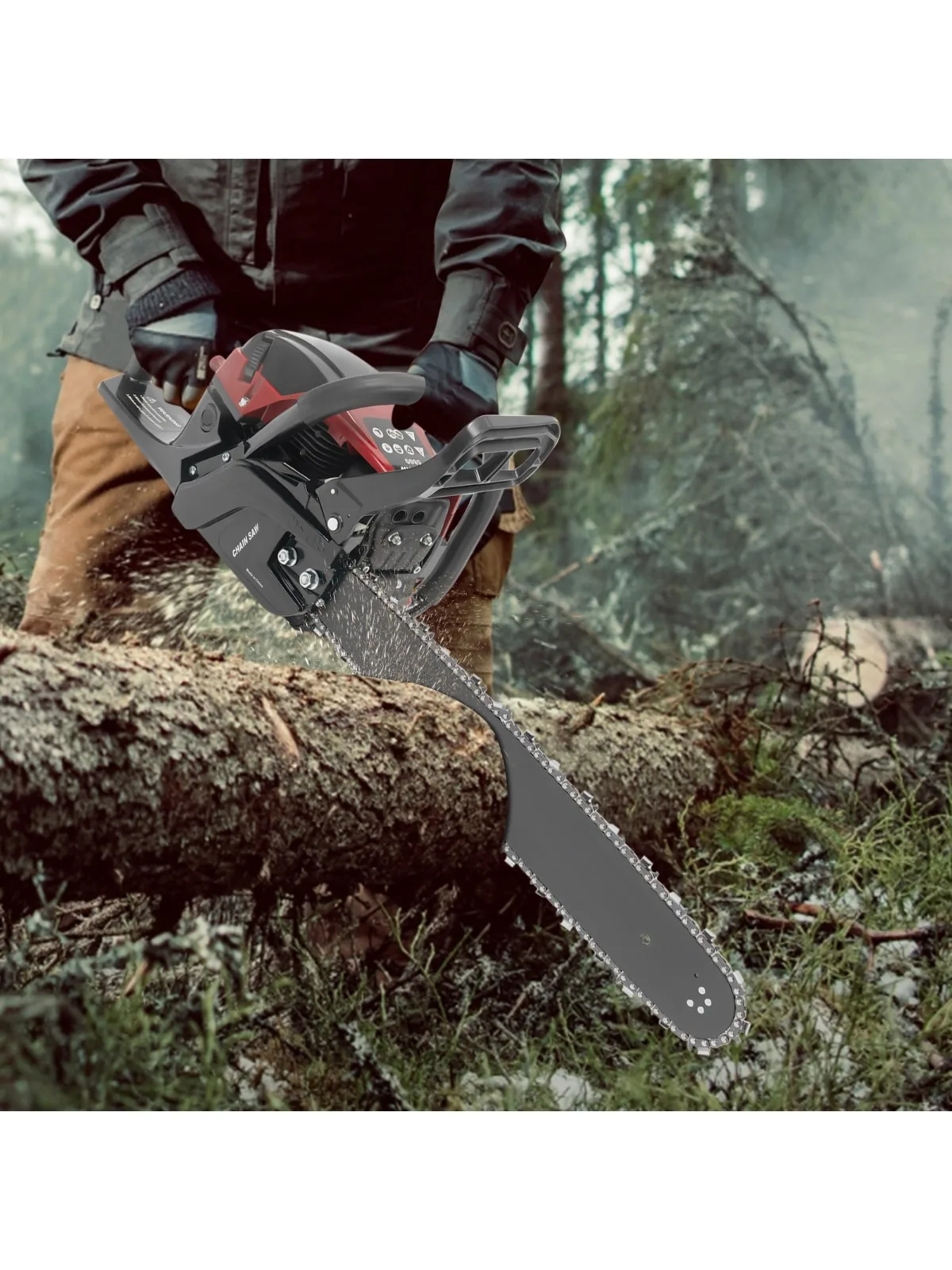 

58CC 2-Cycle Gas Powered Chainsaw Gasoline Powered Chainsaws 2 Stroke Manual Gasoline Chainsaw for Tree Wood Cutting, Garden