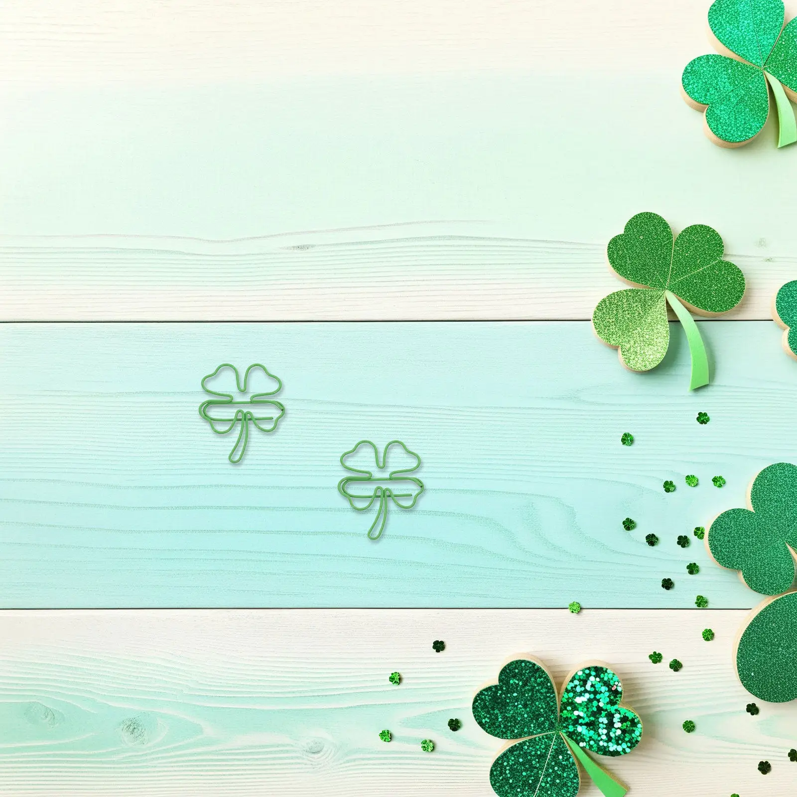 

80 шт. Декоративные металлические зажимы-клеверы (четырехлистник) для планировщиков, органайзеров, скрапбукинга, ко Дню Святого Патрика