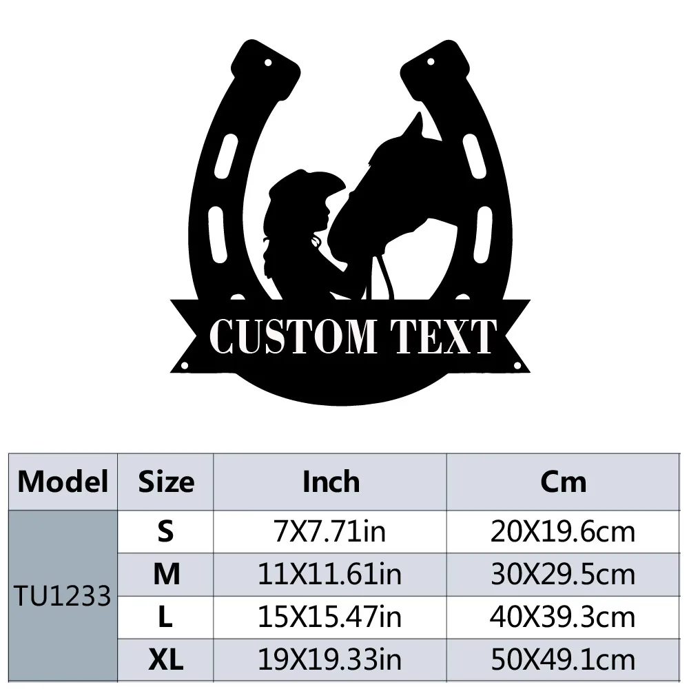 1pc Fashion Customized Horseshoe Wall Metal Art Metal Design Hanging Wall Decor Art Indoor Living Room Wall Decor Home Office