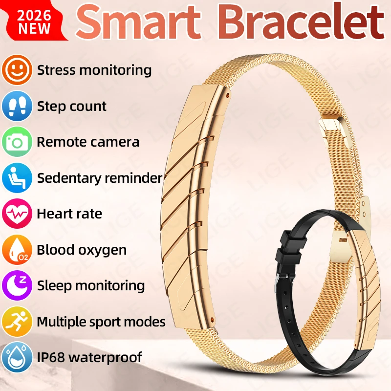 LIGE No Screen Smartwatch Band 2026 New Men Women Heart Rate Blood Oxygen IP68 Waterproof Smart Bracelet Sports Fitness Tracker