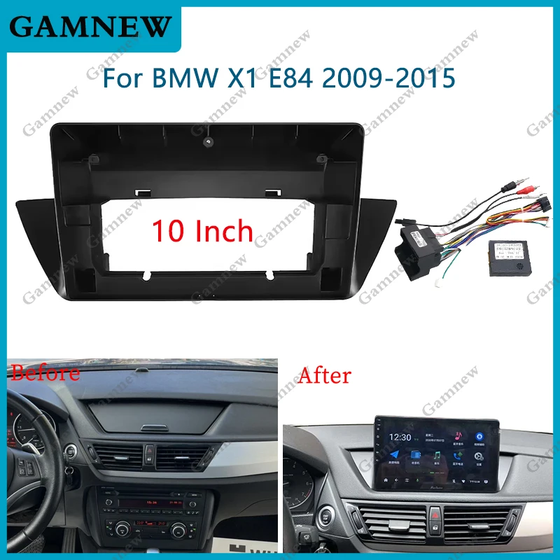 10 Inch Fascia Adapter Canbus Box Decoder Android Radio Audio Dash Fitting Panel Kit For BMW X1 E84 2009-2015