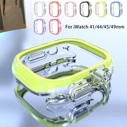 PC+TPU Cover for Apple Watch Ultra Case 49mm 45mm 41mm Smartwatch Screen Protector iWatch series 8 7 6 5 4 SE watch cases 44mm