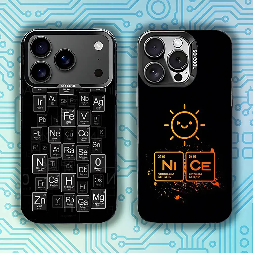 

Periodic Table Chemistry Phone Case For iPhone 17,16,15,14,13,12,11,Pro,Max,Plus,E,Air,Mini Black Tpu Cover