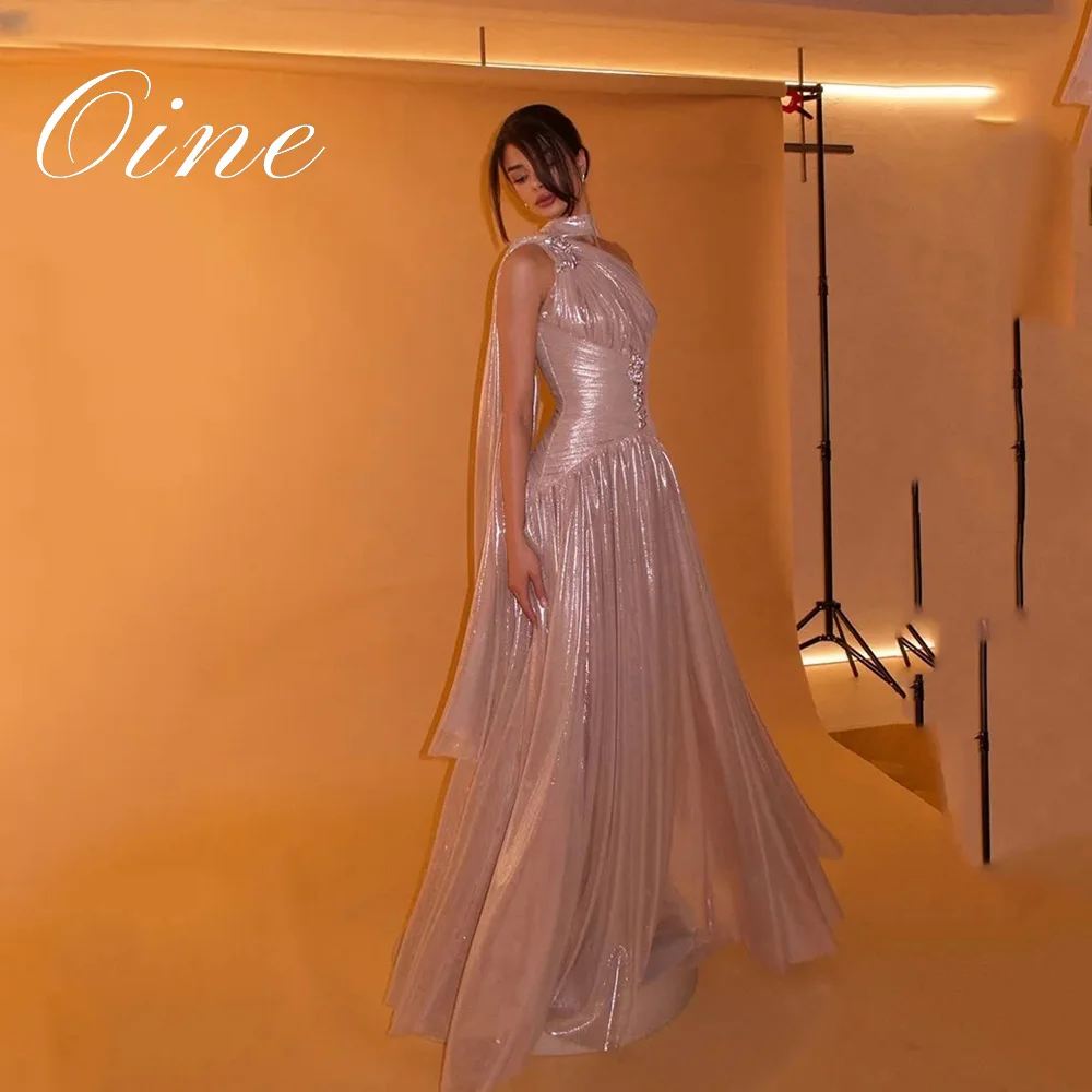 Oine 2026 Shiny Prom Gown One Shoulder A Line Long Formal Occasion Dresses Women Sequined Tight Prom Party Gowns Customized