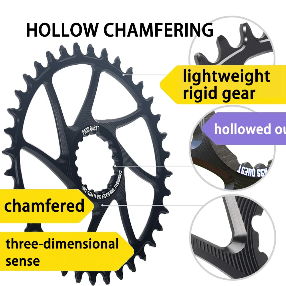 Couronne à montage Direct pour Cannondale Si Ss 0mm 3mm, décalage argenté, plateau large et étroit 28 30 32 34 36 38 dents