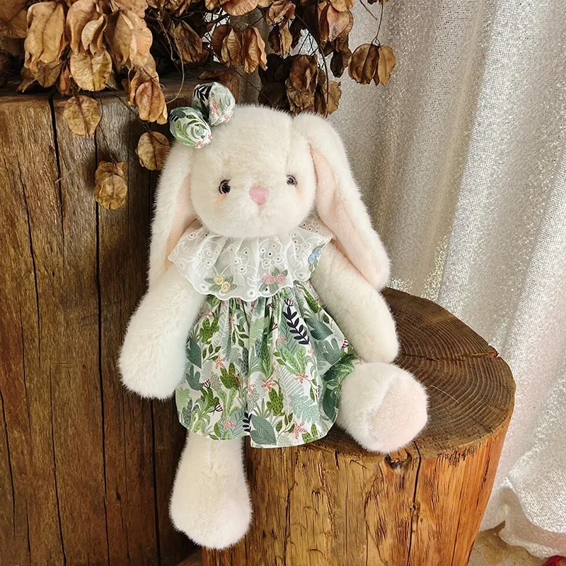 40cm Cute Stuffed Rabbit Plush Toy Bunny with Dress Kid Fluffy Cuddle Doll Birthday Gifts Children Baby Accompany Sleeping Toys