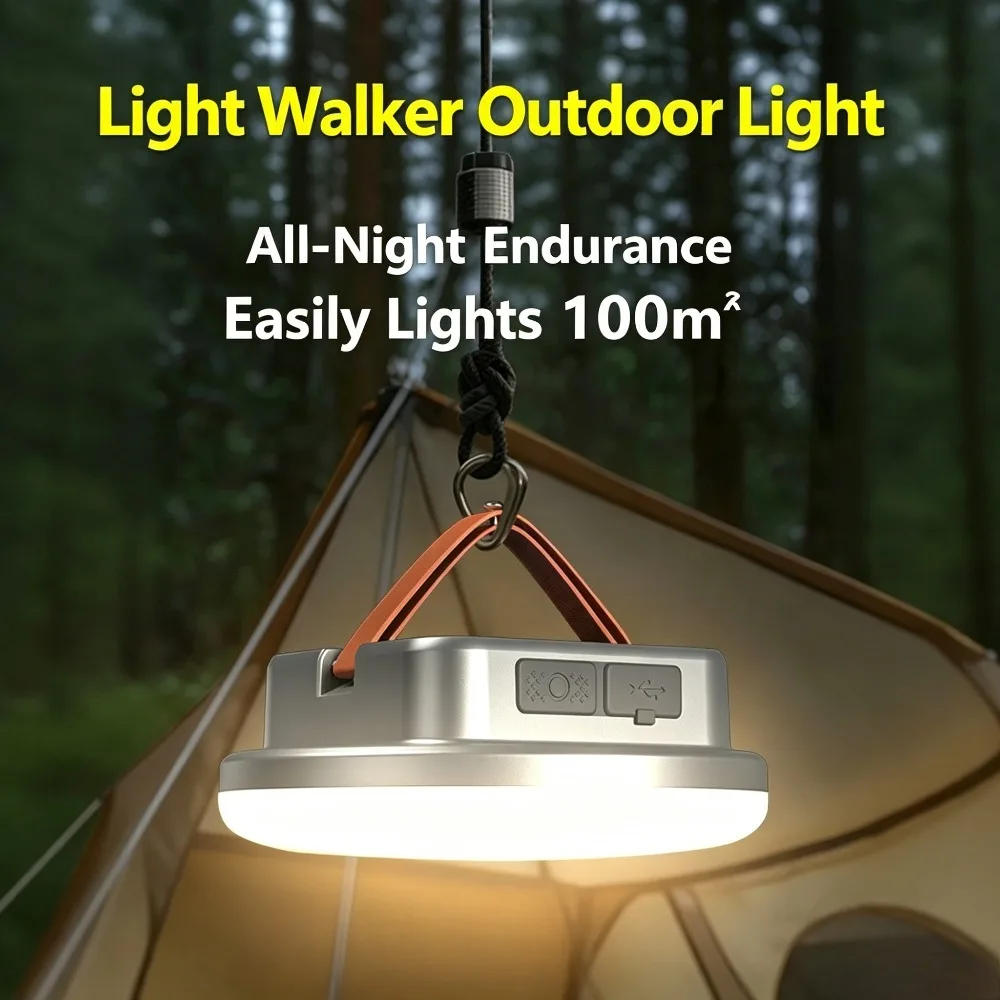 Outdoor Camping Fishing Solar Camping Light Flashlight Magnetic Design Tent Lamp for Wild Fishing Emergency Lighting