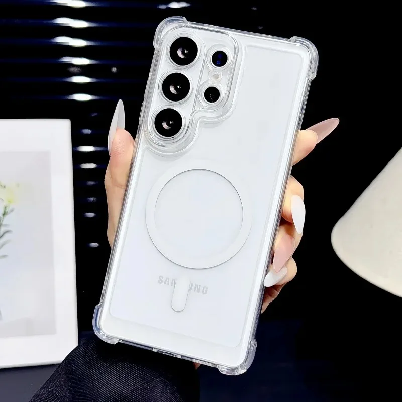 Magnetische Klarsichthülle für Samsung Galaxy S26 U S22 S24 S23 S21 S20 S25 Edge FE Note 20 Ultra 10 Plus für Magsafe Stoßfeste Abdeckung – Detail 3