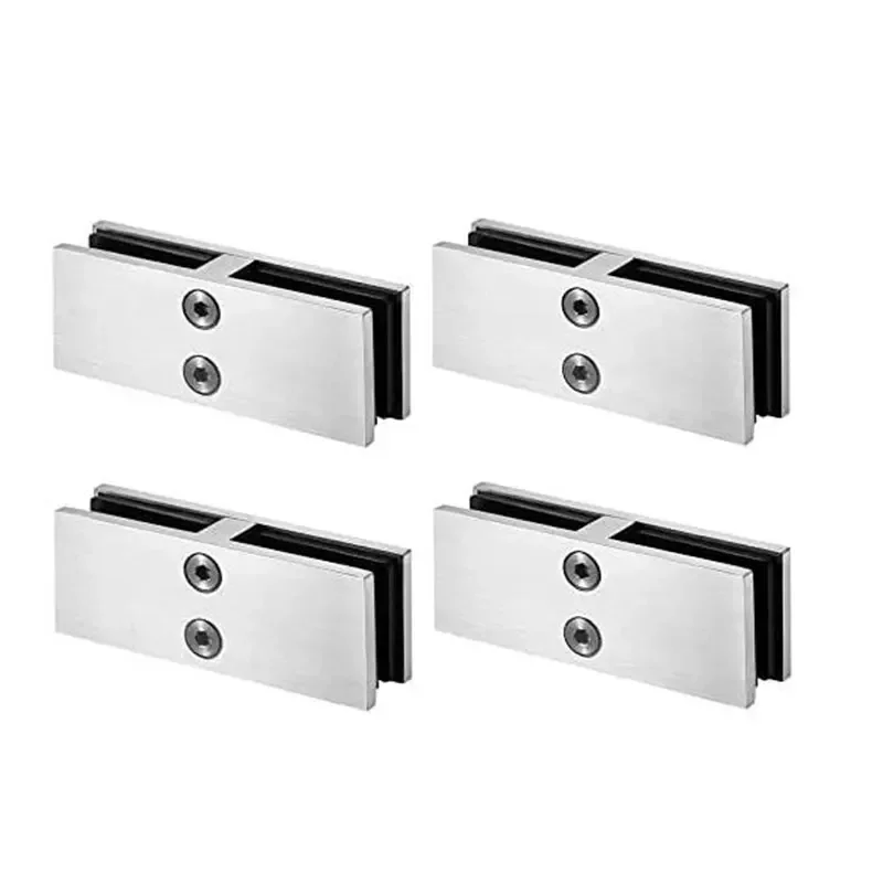 Railing Glass to Glass Clamp, Stainless Steel 304 Glass Bracket for Coastal Outdoor Balustrade Railing Pool Fence 1pcs