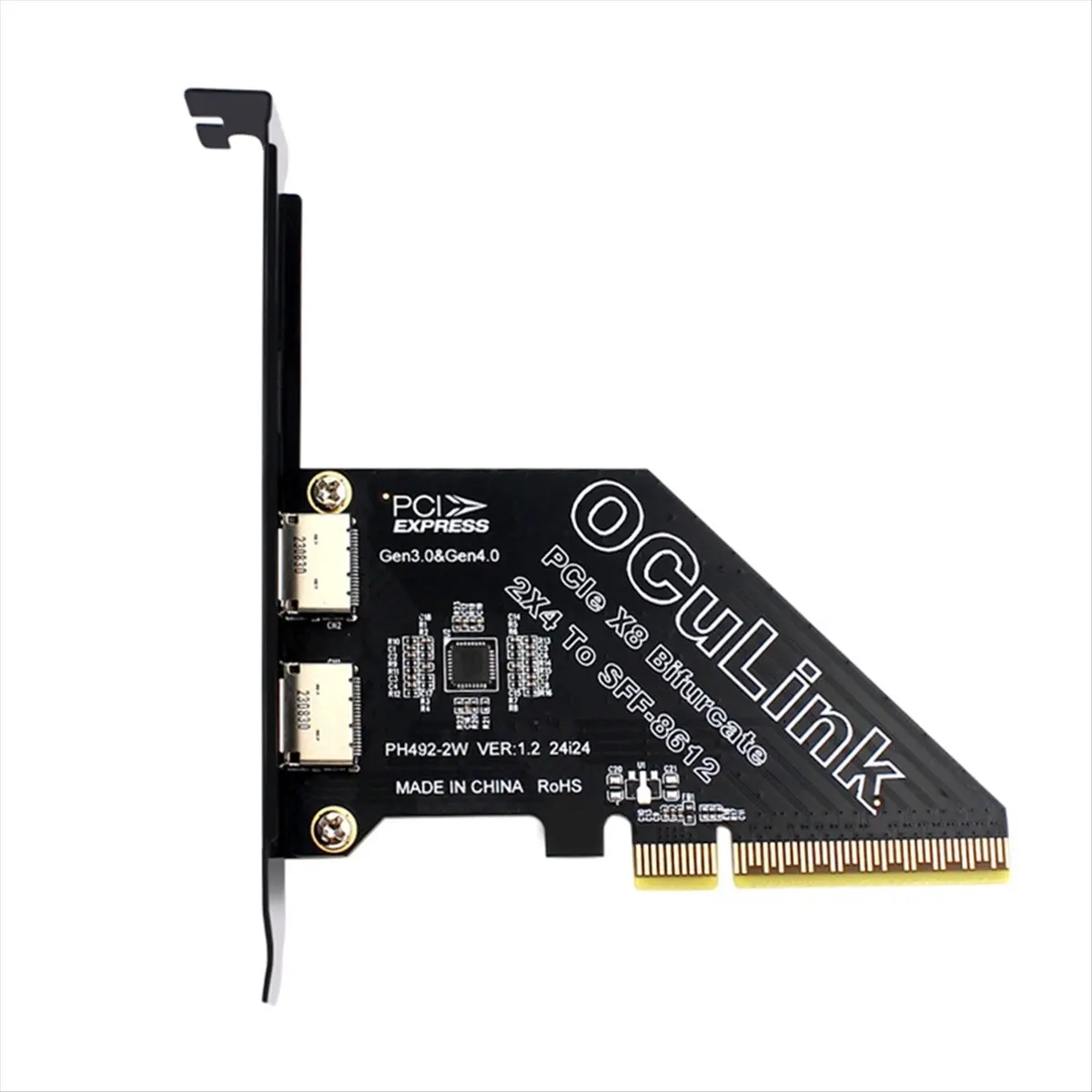 ABAN SFF 8611 & 8612 Adapter Card PCie 4.0 X8 to Oculink Support Convert SFF-8639 U.2 SSD 2-Port Expansion Card