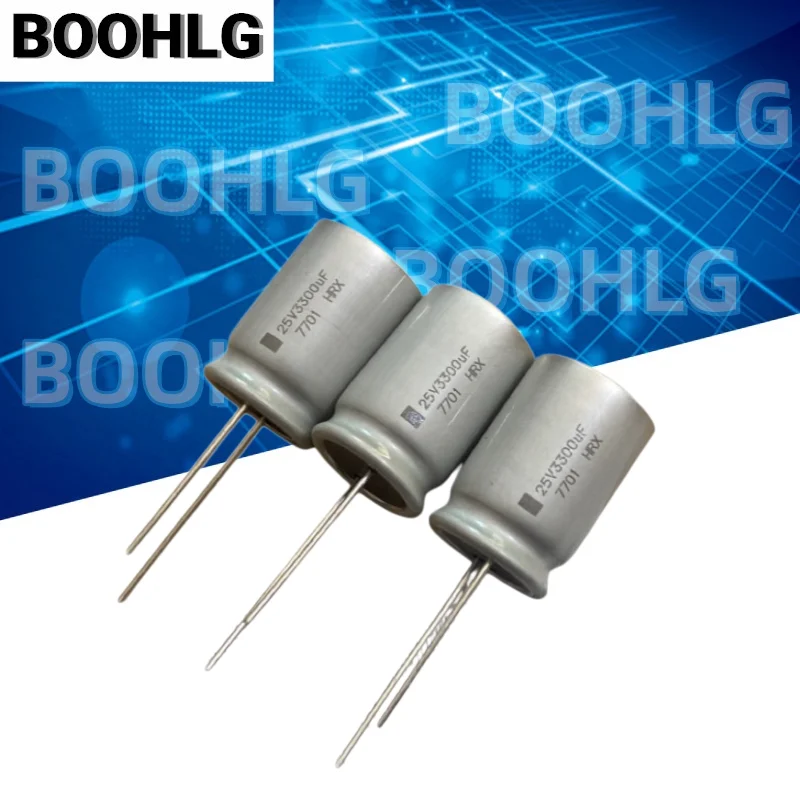 5PCS HRX Series 25V 3300UF Aluminum Electrolytic Capacitor 16×23mm 125℃ Automotive Grade High Temperature Capacitor