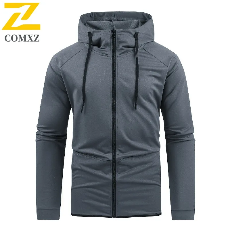 

COMXZ модная мужская куртка, классическое износостойкое пальто с капюшоном для уличной охоты, однотонное осеннее легкое пальто для самосовершенствования