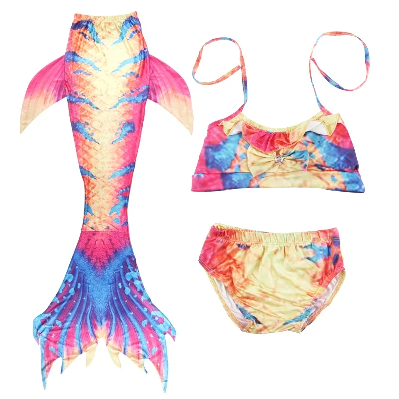 Traje de baño Cosplay de sirena para niñas de 3 a 13 años, traje de baño para fiesta en la piscina en la playa, traje de baño con aletas Mono