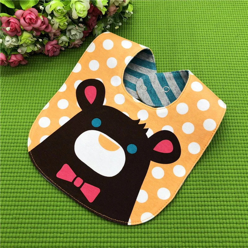 6pcs Mix Waterproof Baby Boys Girls cotton Bibs Burp Cloth double-sided saliva bib Newborn Feeding Bandana Saliva Towel Children