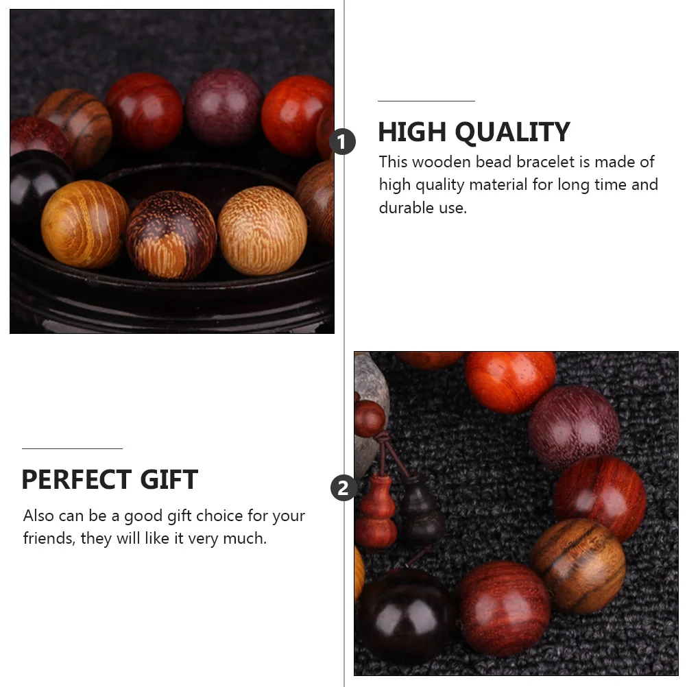 

Sandalwood Beads Bracelet Daily Wear Buddha for Men Prayer Wooden Bracelets Hand Jewelry