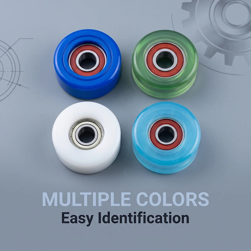 8pcs High quality Polyurethane TPU PU Bearing Wheel 8*22*7 PU68822-7 Money Count Machine Drawer Rubber Roller Pulley 8X22X7