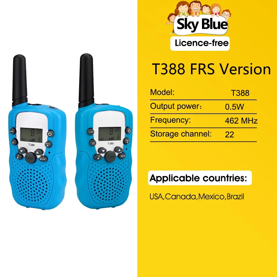 Walki Talkie portátil para niños, transceptor de Radio de 3km, interfono, Mini juguetes, Walkie Talkie recargable, regalos para niños y niñas, 2 uds.
