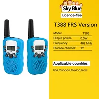 2Pcs Kids Walkie Talkies 0.5W Child Two Way Radio Portable Handheld Children's Walkie Talkie With Led Display Mini Toys T388 UHF