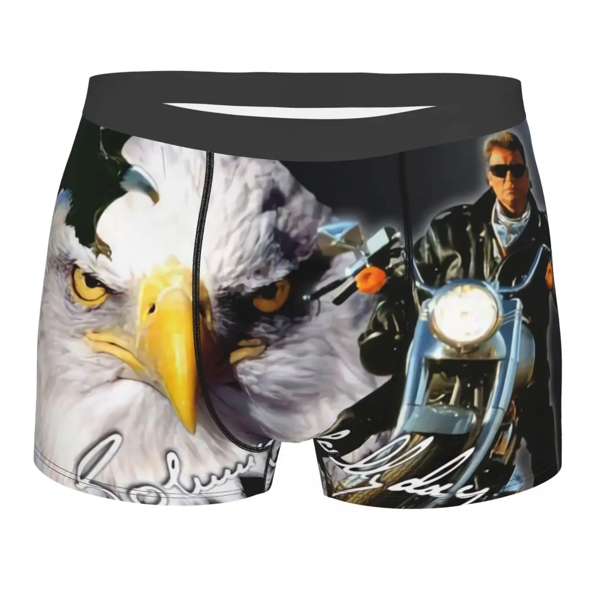 Ropa interior sexy para hombre Johnny Hallyday Avec Aigle, calzoncillos tipo bóxer, pantalones cortos transpirables para hombre