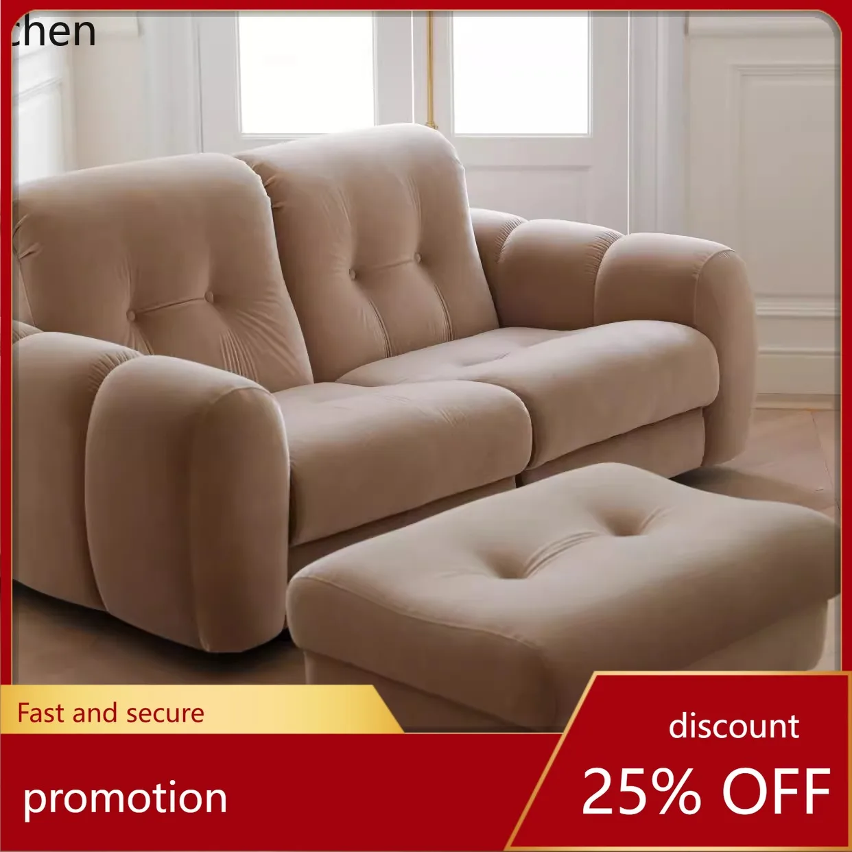 ZML Minimalist Home Living Room Two or Three Seater Fabric Combination Simple Modern Single Leisure Sofa