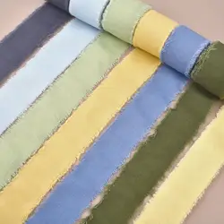 5M Handmade Frayed Edged Satin Cotton Linen Ribbon For Wedding Invitation Wrapping Bouquets Birthday Party Decorations Gifts