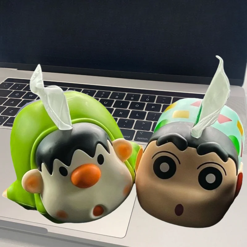 Crayon Shin-chan auto papieren doos creatieve hoogwaardige animatie cartoon thuis schattige handgemaakte pop desktop papieren doos decoratie cadeau