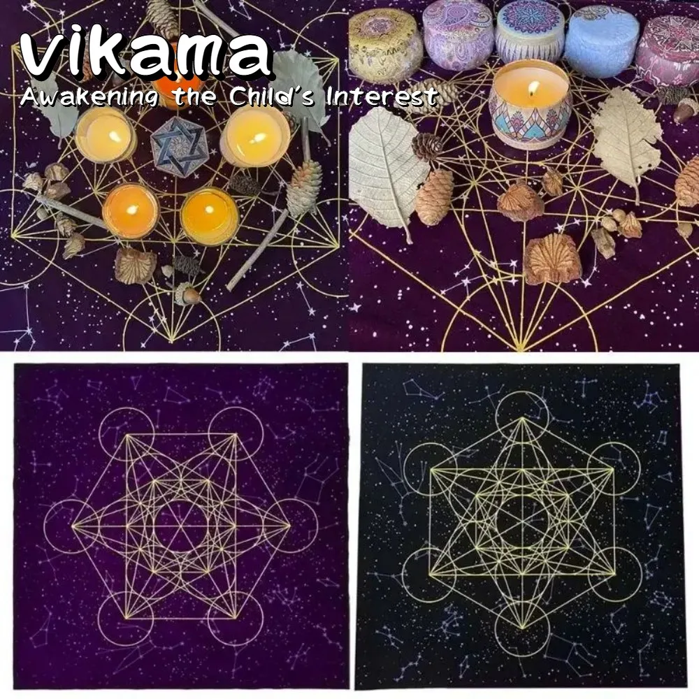 VIKAMA التارو علم التنجيم تحديد الموقع Metatron العرافة مذبح مجلس حصيرة ألعاب سطح الطاولة مفرش طاولة الزخرفية