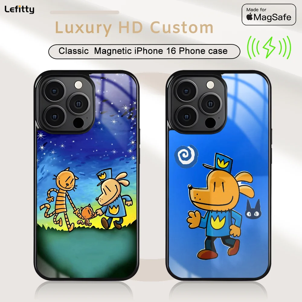 

Cartoon Cute D_Dog man Phone Case For iPhone 16 15 14 13 12 11 Pro Max Plus Mini Magnetic Magsafe Wireless Charging Cover