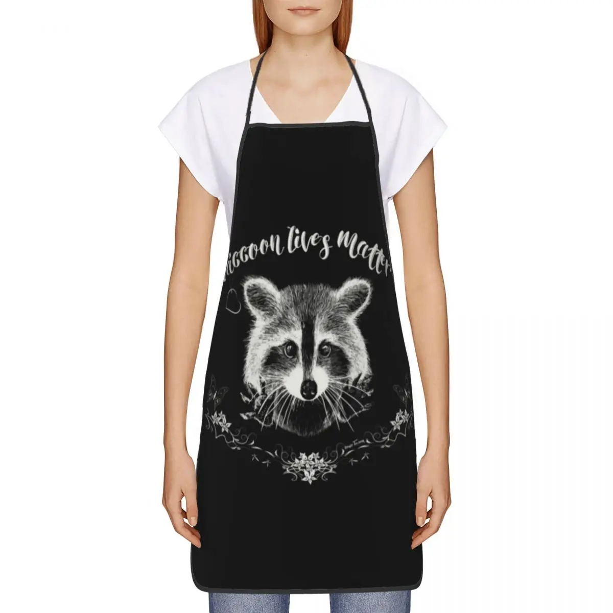 Custom Unisex Raccoon Lives Matter Iconic Kitchen Chef Cooking Baking Apron  Trash Panda Racoon Tablier Cuisine for Painting