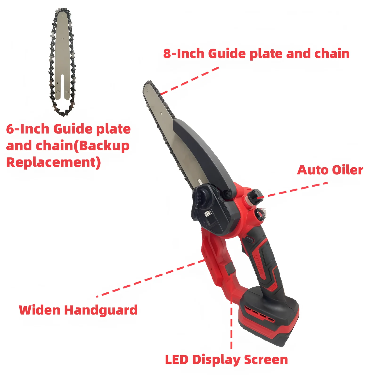 For Milwaukee 18V Battery Brushless 8 Inch & 6 Inch Chainsaw Auto Oiler Electric Chain Saw Cordless Garden Pruning Power Tools
