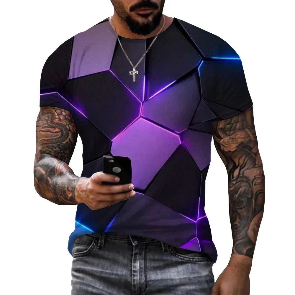 3D Glare Graphics Chip Impressionist T-shirt, Unisex,2024 Summer New Trendy T-shirt, Casual, Oversized T-shirt, Comfort Cool