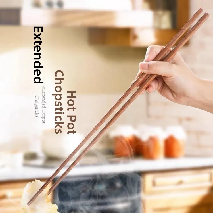 Long Kitchen Chopsticks Extended Version Fried Food High Temperature Resistant Hot Pot Anti-Mold Home Use Wooden Chopsticks