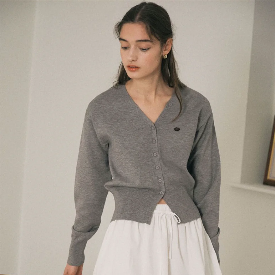 التخسيس V-Ne محبوك سترة مفتوحة لون نقي طويل Sve تخفيف Sle المرأة العادية طول محبوك سترة لخريف