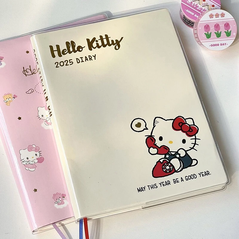 Cute Cartoon Hello Kitty 2025 Notebook Handbooks Timebooks High Appearance Student Plans Diaries Notebooks