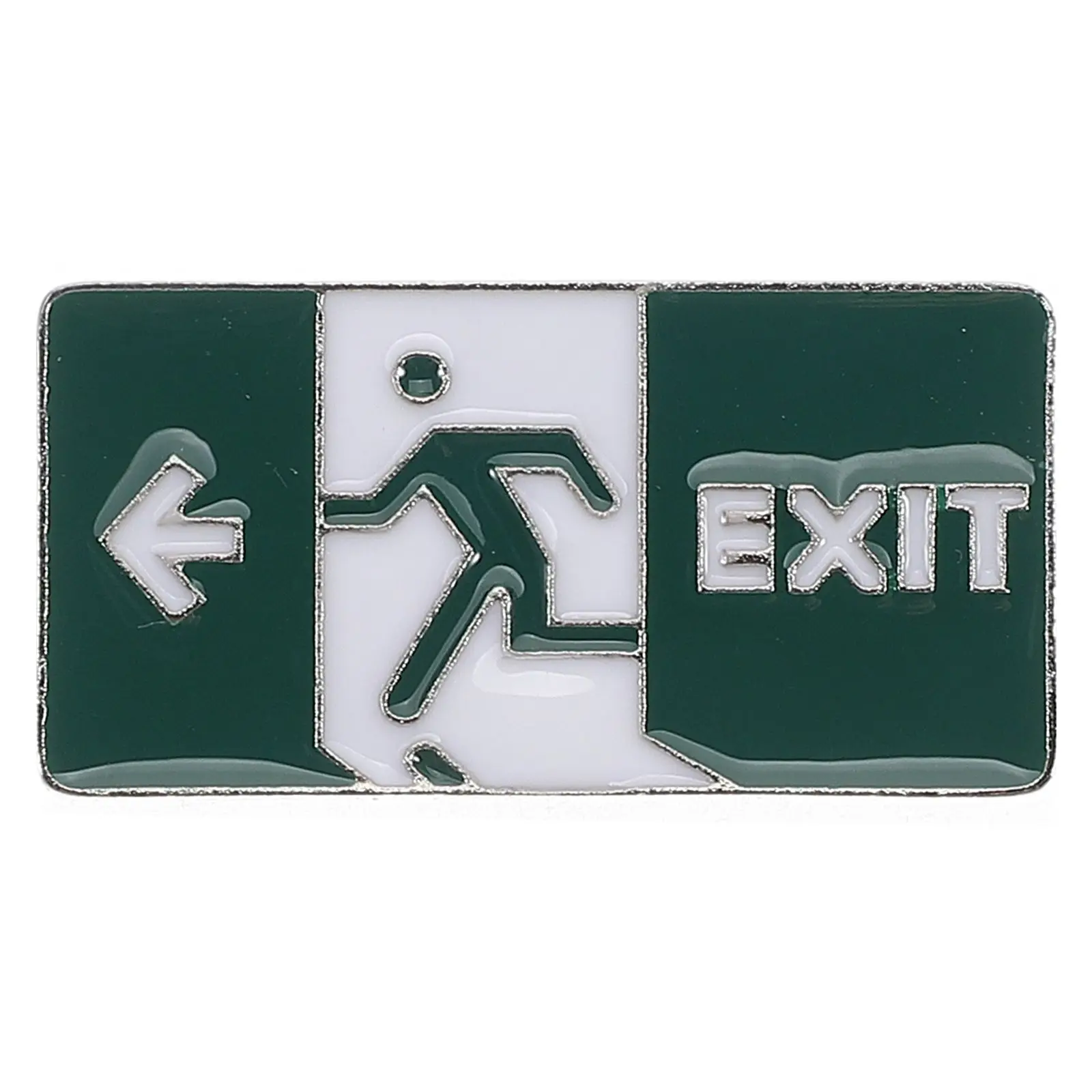Glow in Dark Brooch Exit Sign Cartoon Tin Backpack Women Clothes Sweater Jacket Lapel Badge Pin Corsage