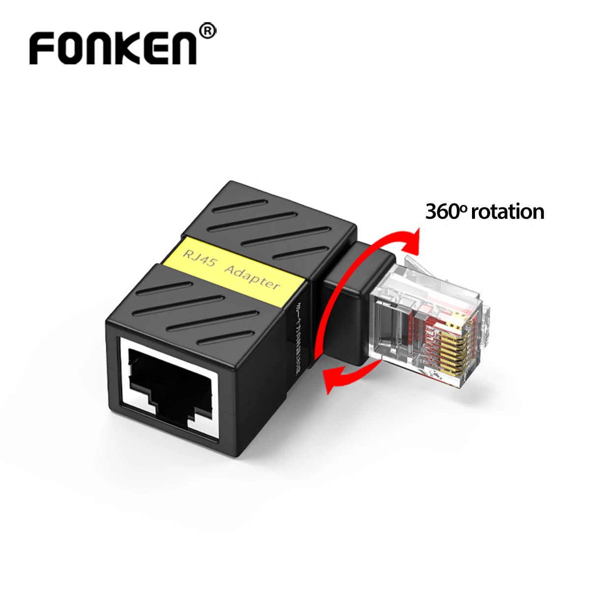 

360 Rotation Gigabit RJ45 Network Adapter 90 Degree Right Angle Elbow Network Connector Universal RJ45 Male to Female Converter