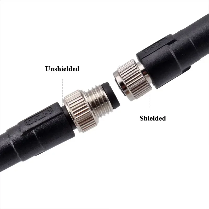 Elbow M8 Shielded Cable Connector Waterproof 3 4 5 6 8 Pin Aviation Plug Wire IP67 3A 30V Male Female Straight Head with Line