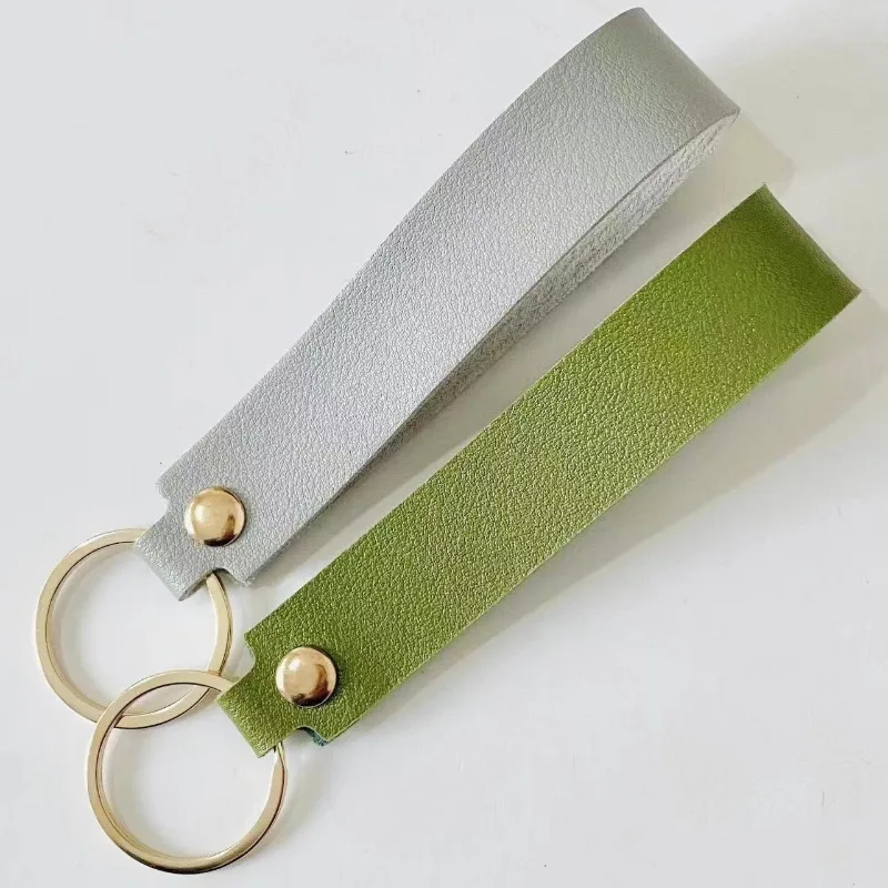 

Customized LOGO Solid Color Leather Keychain Blank Laser Engrave Business Motel Key Accessories Personalized Key Chains Pendant