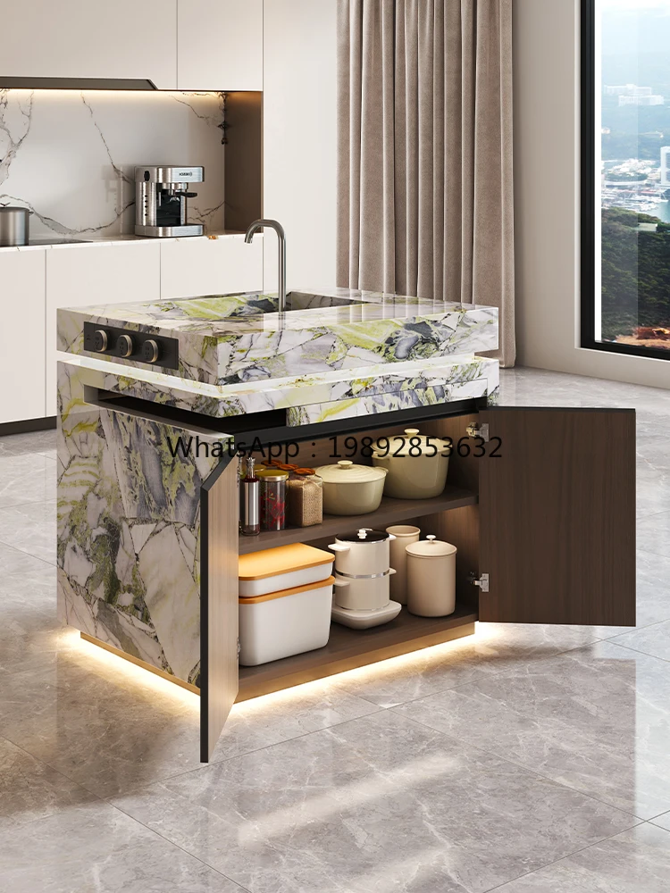 LYY Table Cabinet Dining Table Kitchen High-end Inverted Table Light Luxury Rock Board Integrated Restaurant Home Use