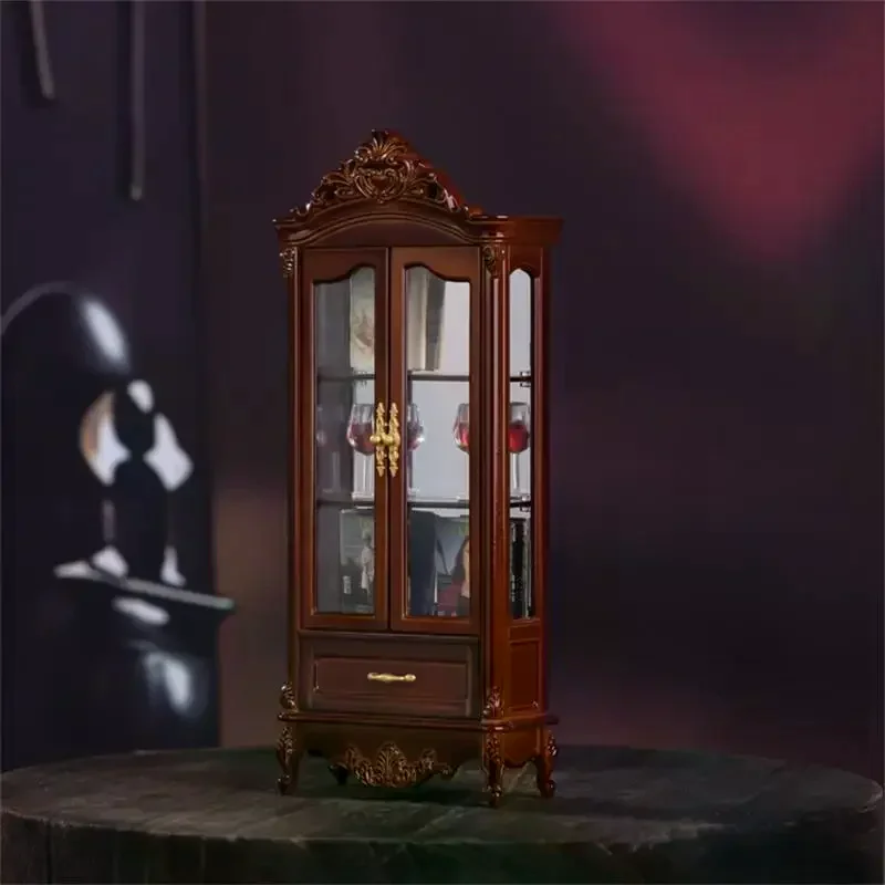 ตู้เก็บของจำลองสไตล์วินเทจสำหรับบ้านตุ๊กตา 1/12 ตู้โชว์ ตู้เก็บของเล่น ตู้ไวน์ เฟอร์นิเจอร์ตกแต่งบ้านตุ๊กตา ของเล่น