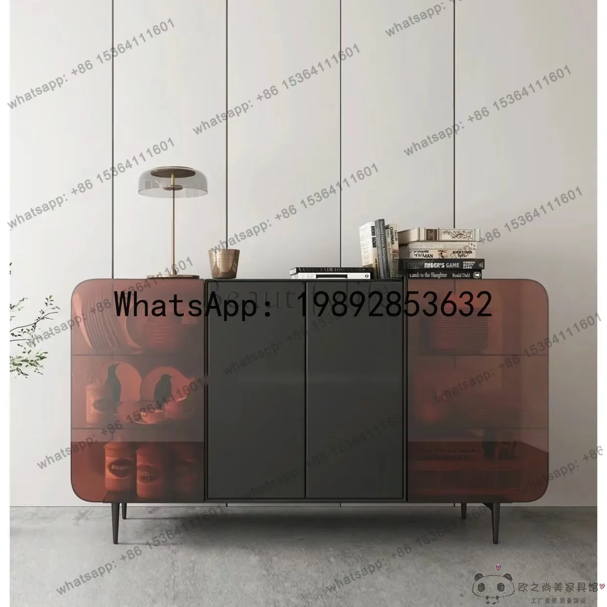HH Acrylic gradual change dining side cabinet light luxury high-end living room tea cabinet shelf entrance cabinet