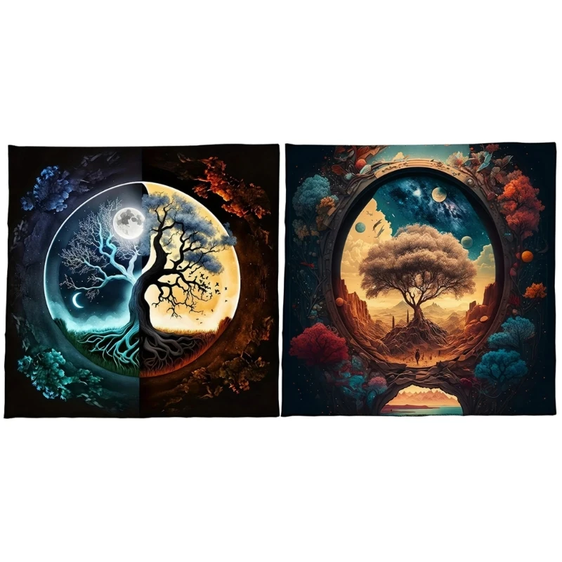 

Trees Of Life Tarots Card Tablecloth Divinations Cards Table Cloth Tapestry Dropship