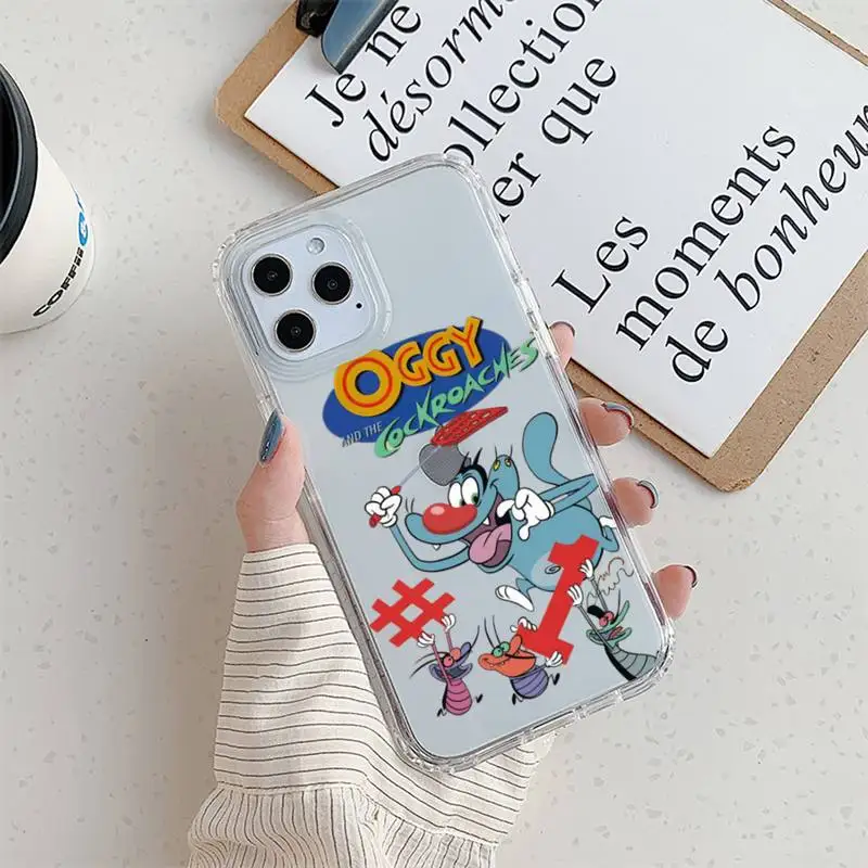 Cartoon Oggy et les Cafards Phone Case For iPhone 11 12 Mini 13 14 Pro XS Max X 8 7 6s Plus 5 SE XR Transparent Shell