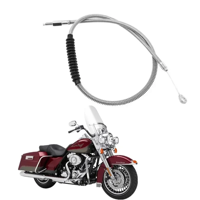 Peças de cabo de embreagem trançado para motocicleta, Acessórios para Harley Road King Electra Road Glide FLHR, 110cm, 43,3 pol