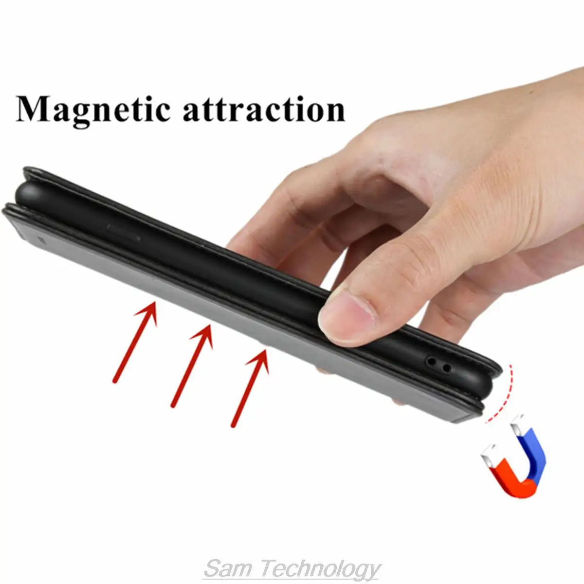 Funda de cuero de adsorción magnética de lujo para Xiaomi Mi Note 10 lite 6,47 \
